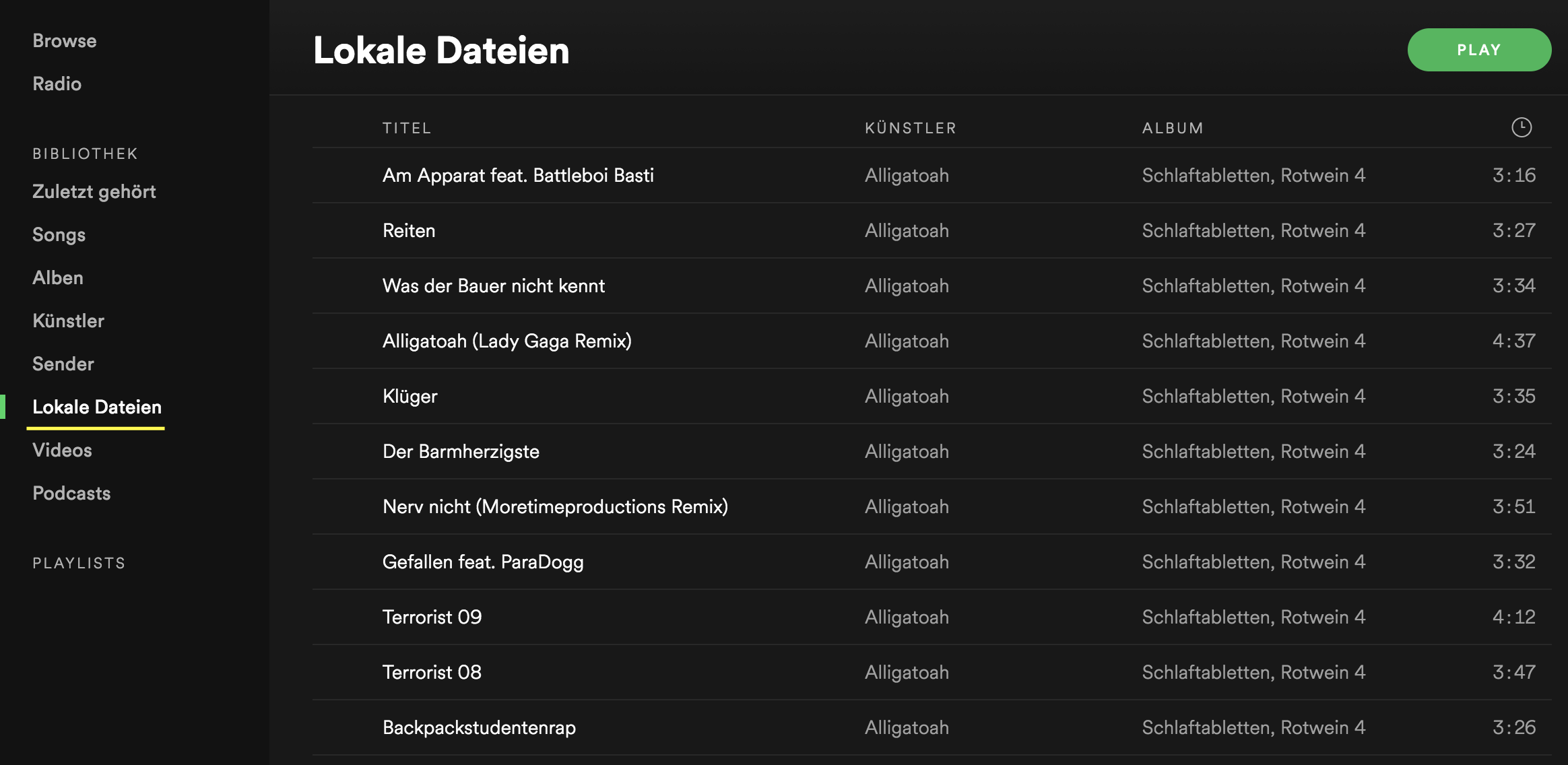 Screenshot Spotify