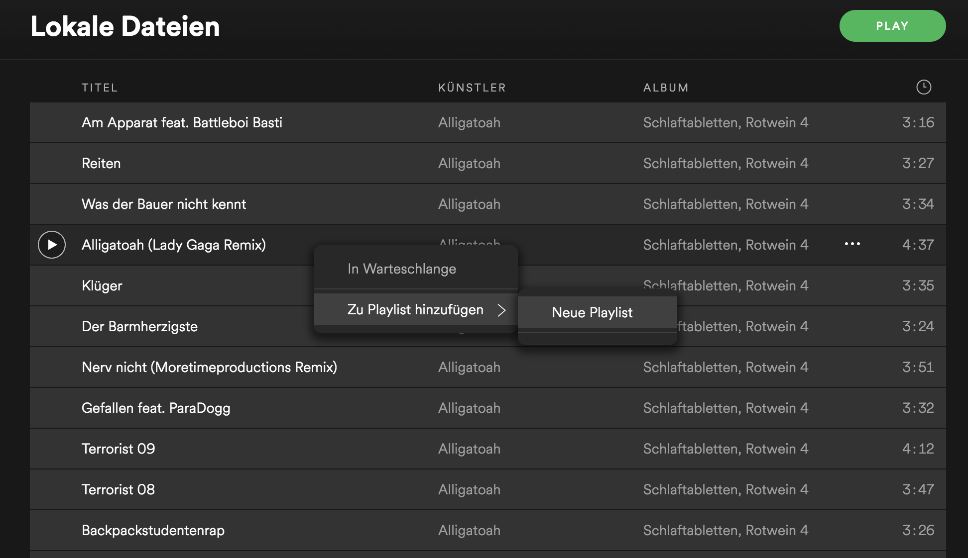 Screenshot Spotify