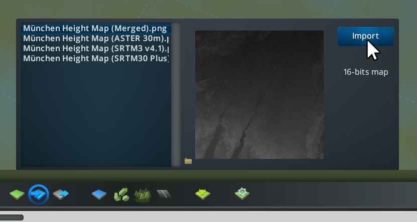 Importierbare Höhenkarten im Editor