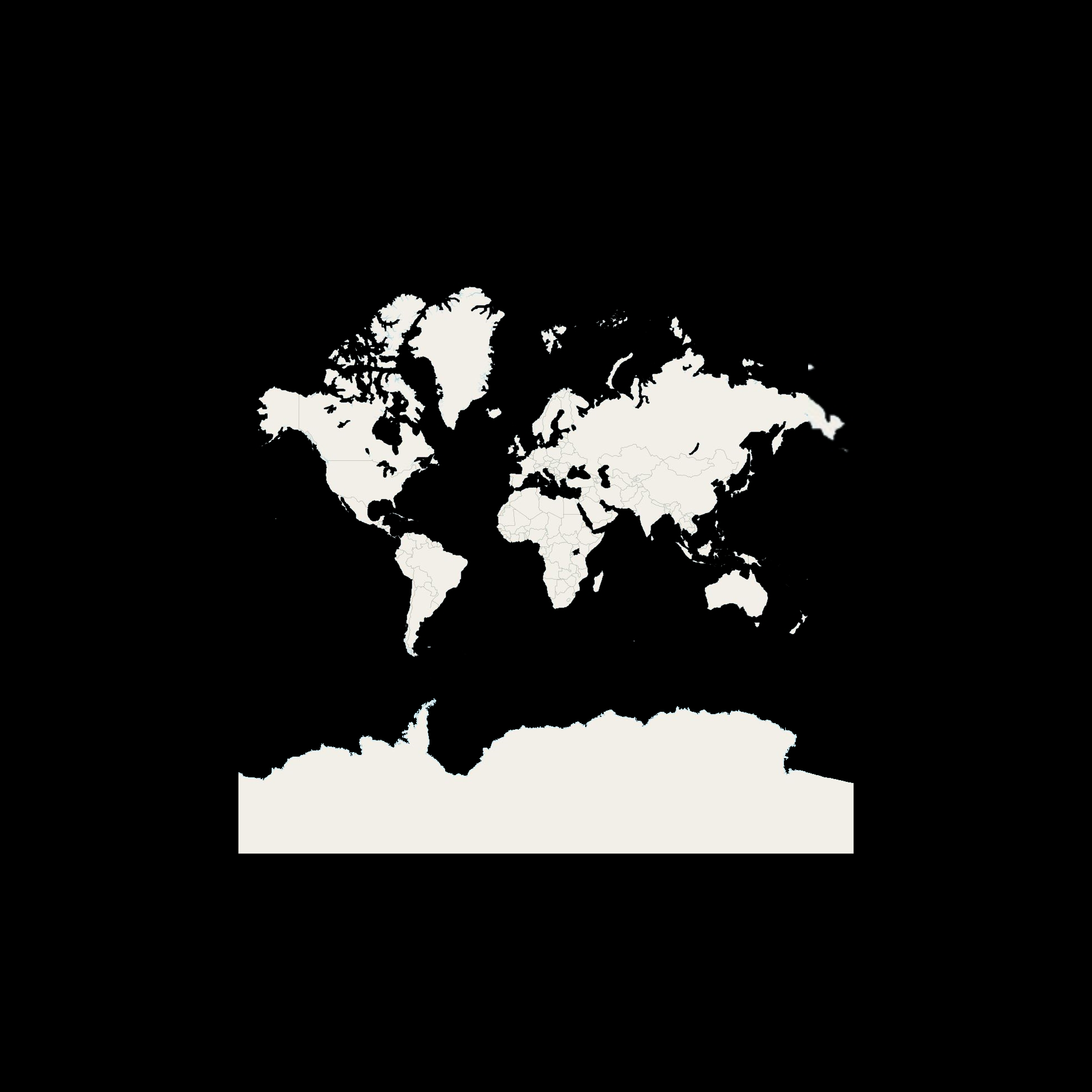 Angepasste Weltkarte in schwarz-weiß