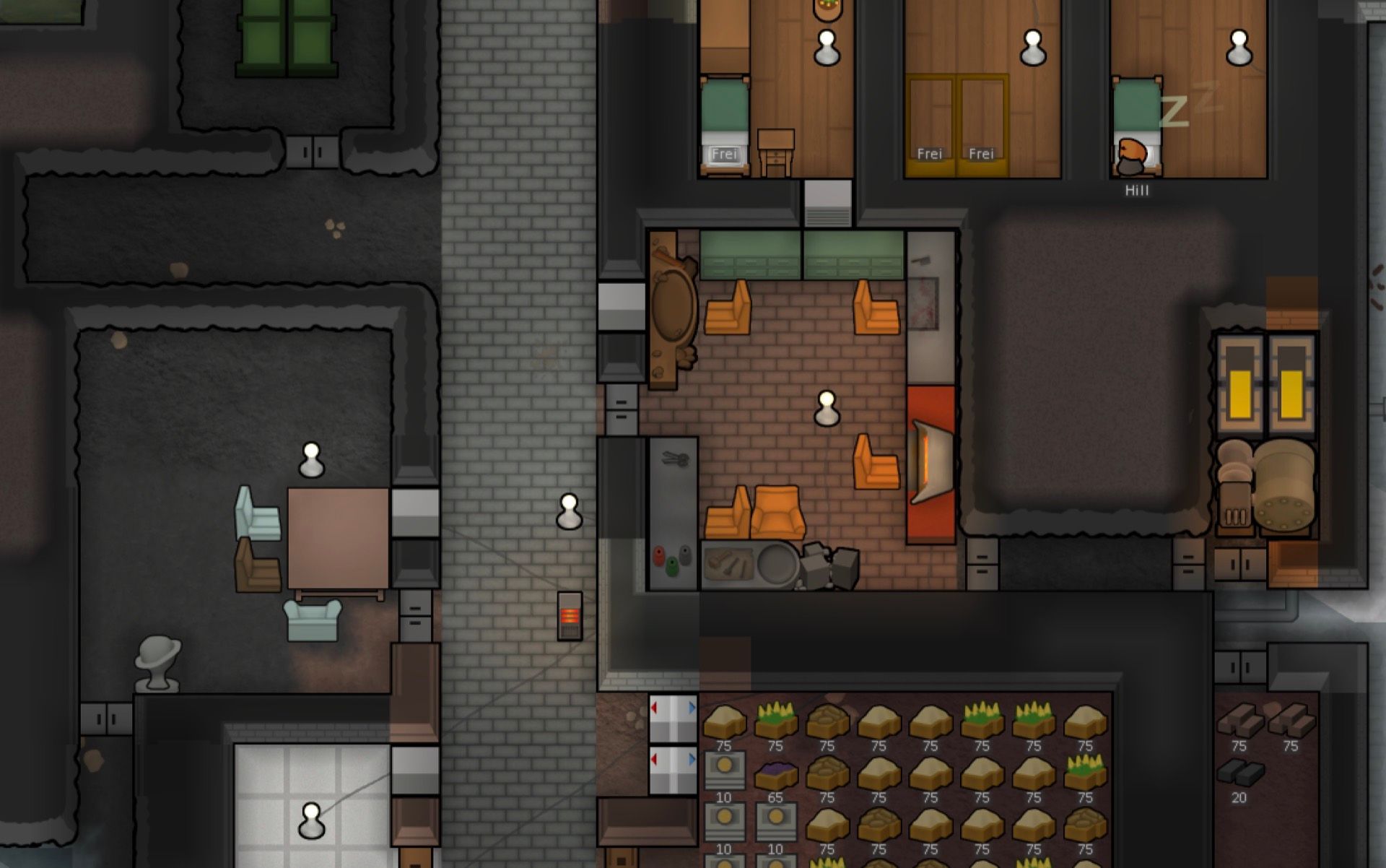 Werkstatt mit Sesseln in RimWorld