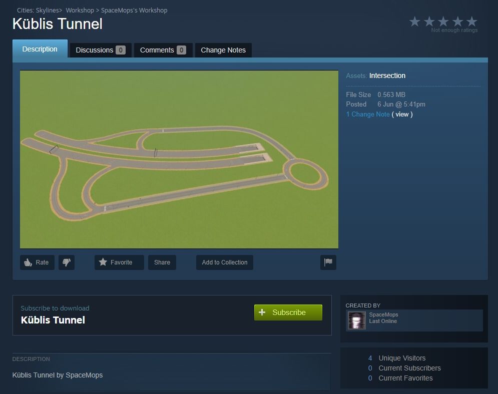 Asset einer Kreuzung im Steam Workshop von Cities: Skylines.