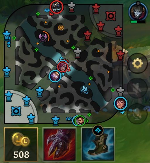 Minikarte in League of Legends Wild Rift