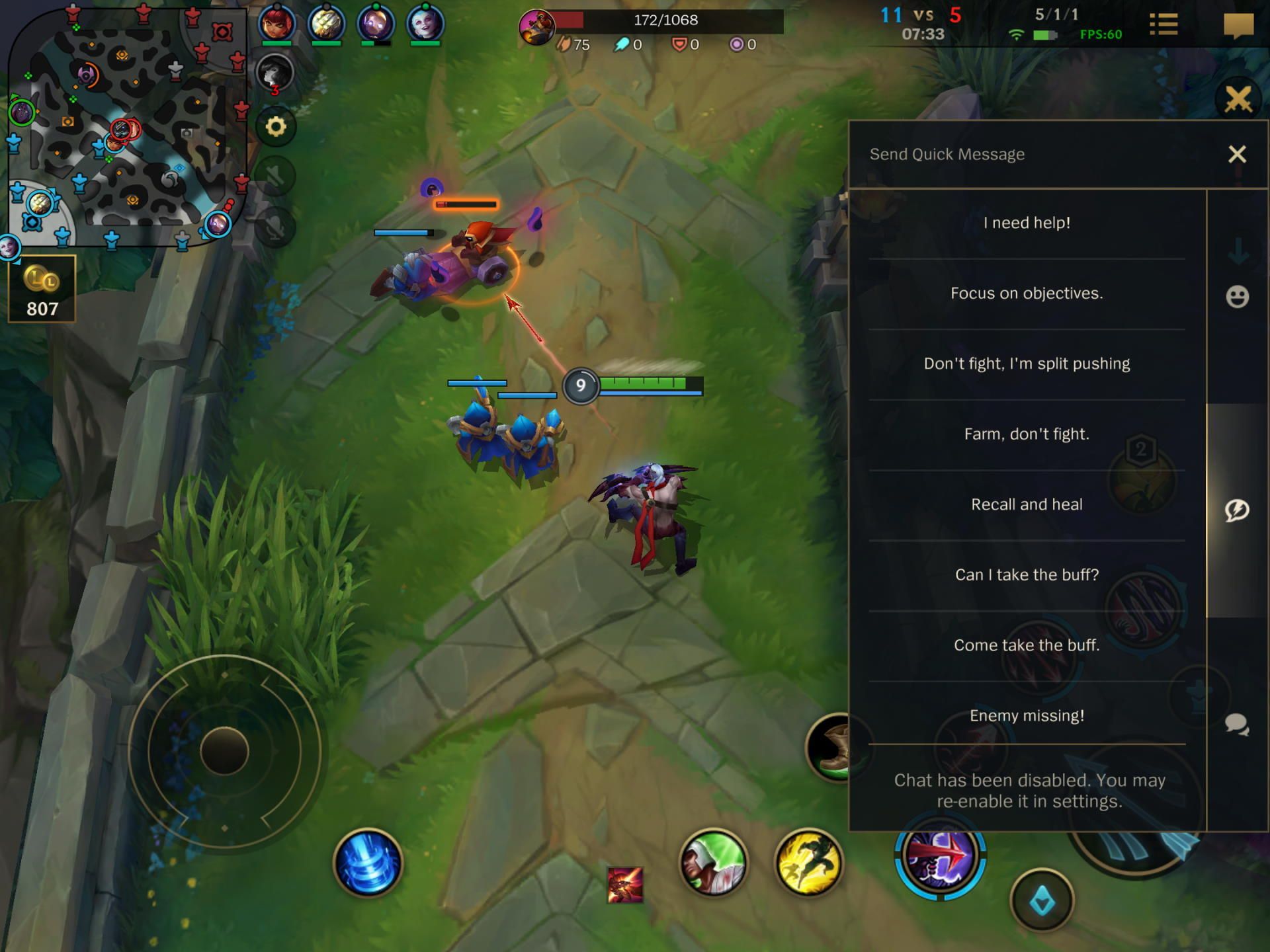 Quick Messages in League of Legends Wild Rift