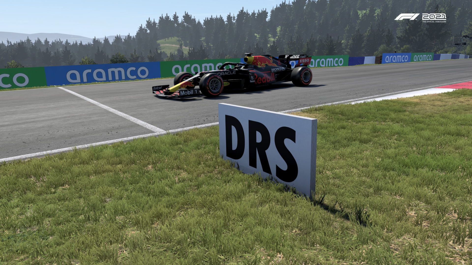 DRS Schild am Anfang der DRS Zone in F1 2021