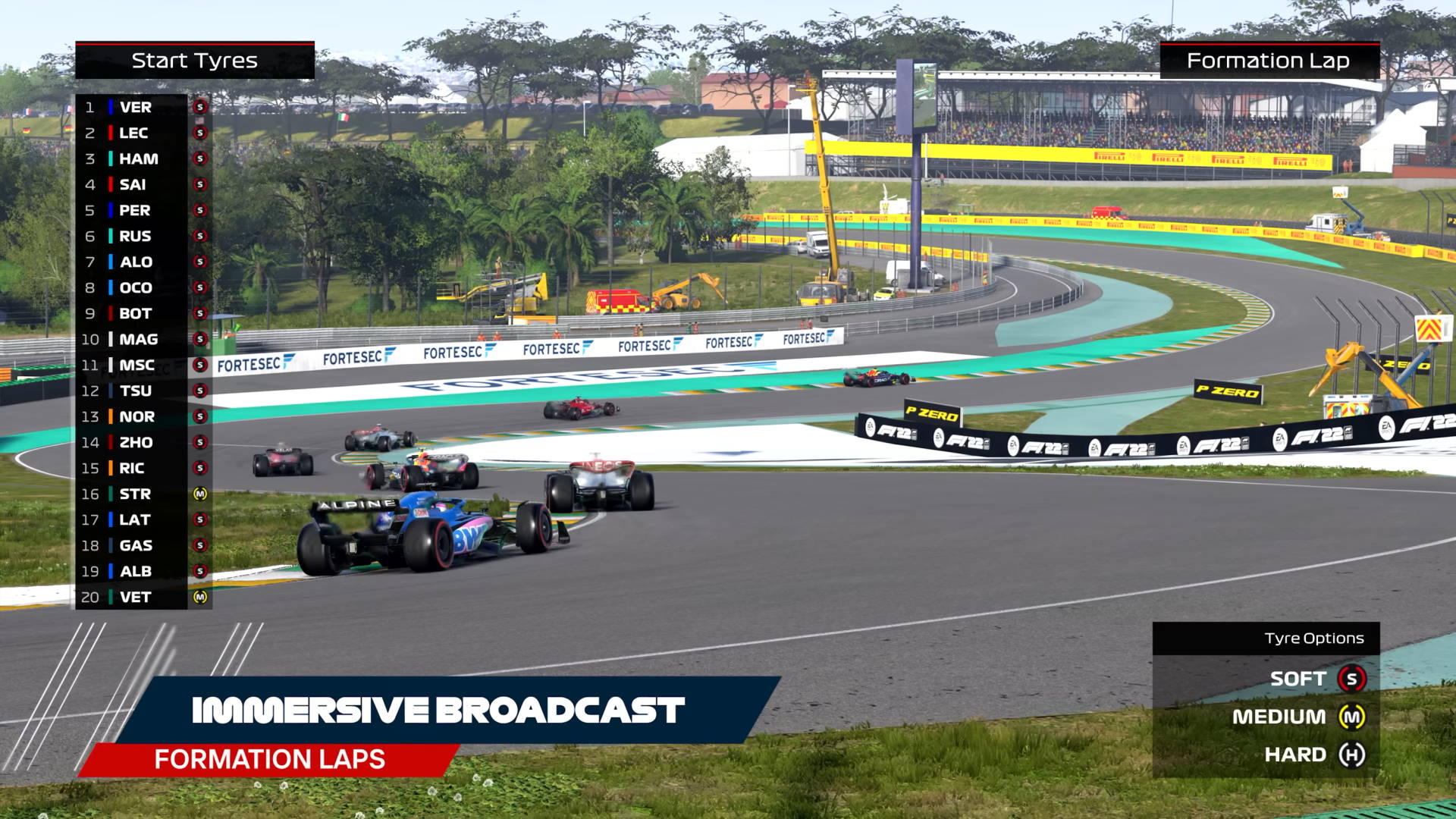 F1 22 Immersive and Broadcast Style Formation Lap, Pit Stops and Safety Car Periods