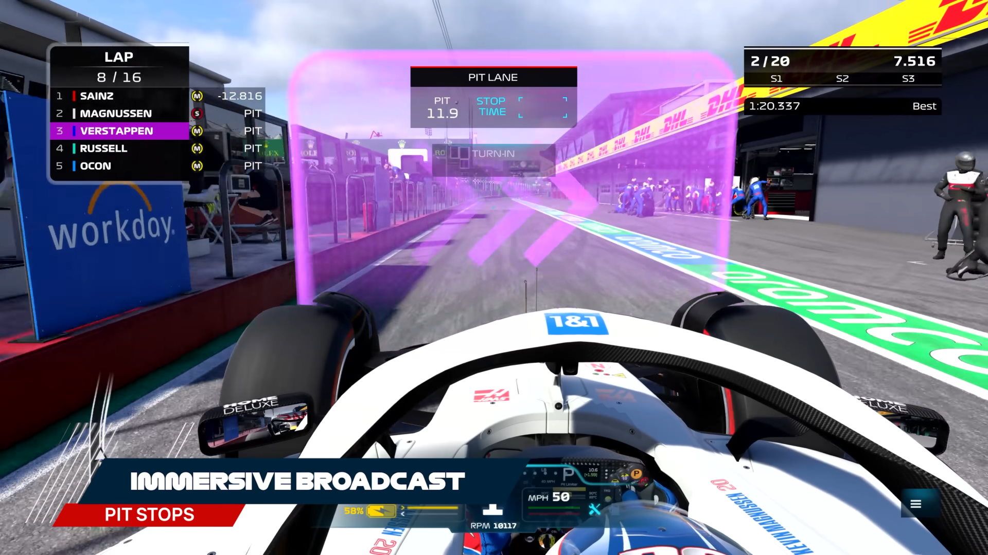 Immersive Pit Stop in the F1 22 Game.