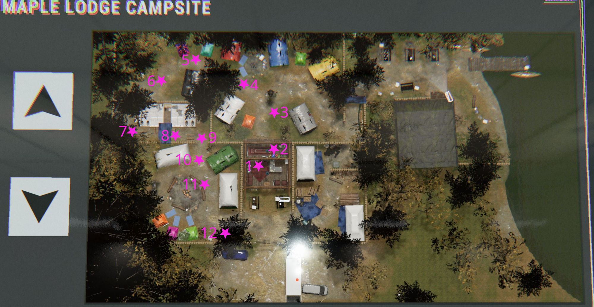 Phasmophobia: Easter 2024 - Forest Spirit Minion positions Maple Lodge Campsite