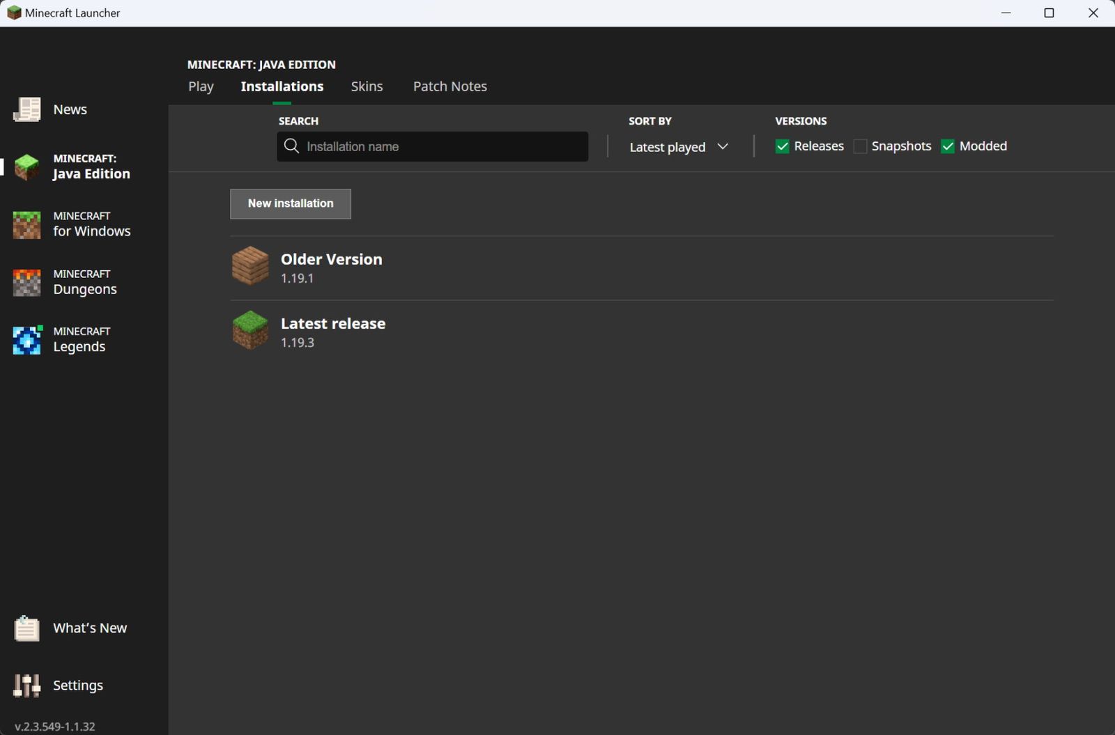 Version von Minecraft ändern und RAM erhöhen