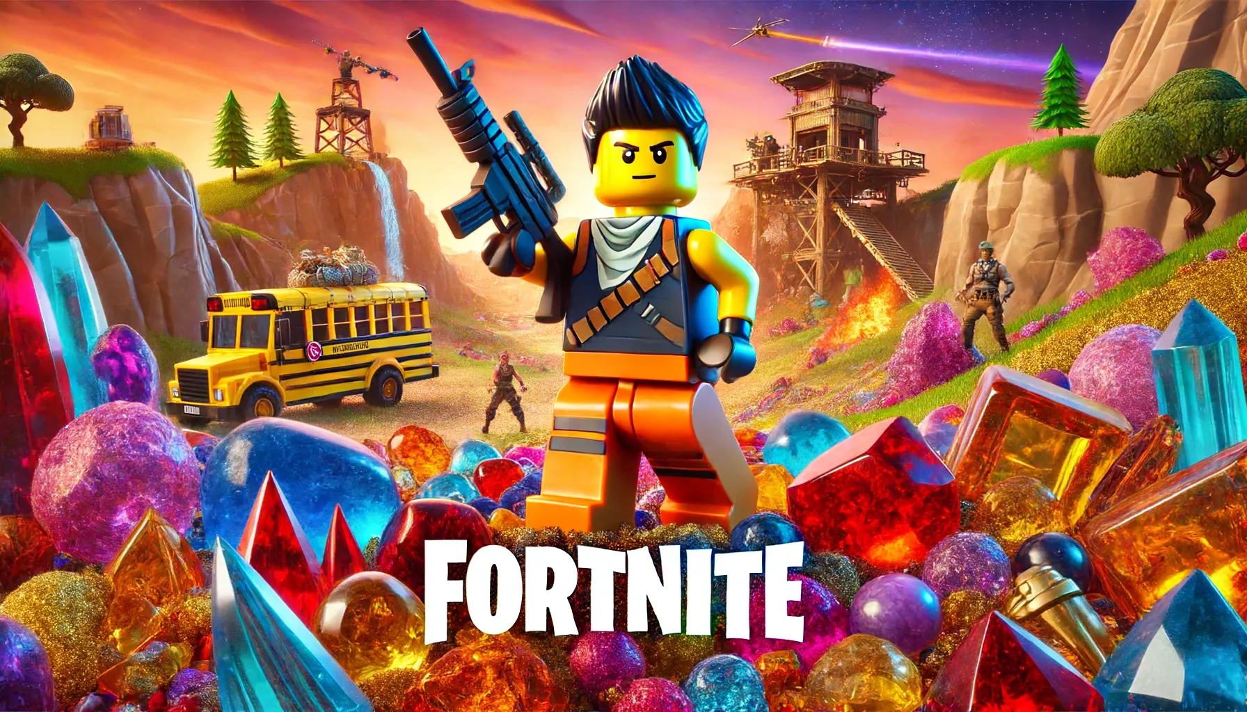 Lego Fortnite: Bernstein, Rubin, Saphir und Malachit finden